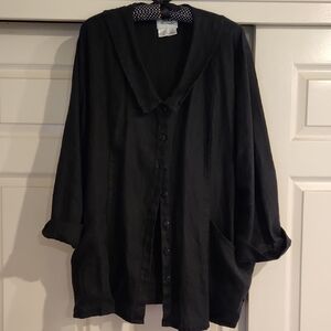 Flax Black Linen Shirt